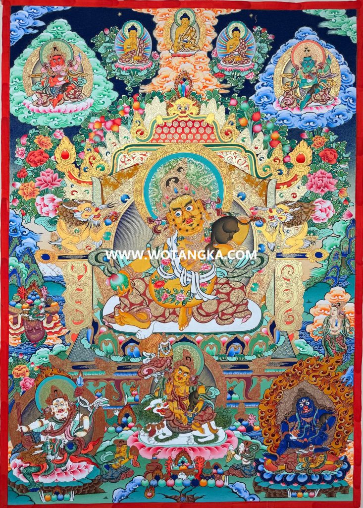 沃唐卡·承福画院：彩绘唐卡-黄财神（100*70CM左右）