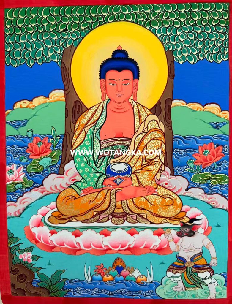 编号198-267477：彩绘唐卡-阿弥陀佛（35*25CM左右）