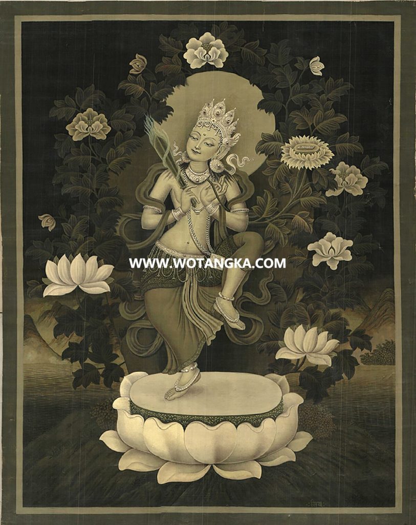 沃唐卡编号AC33681：文殊菩萨（Newari）