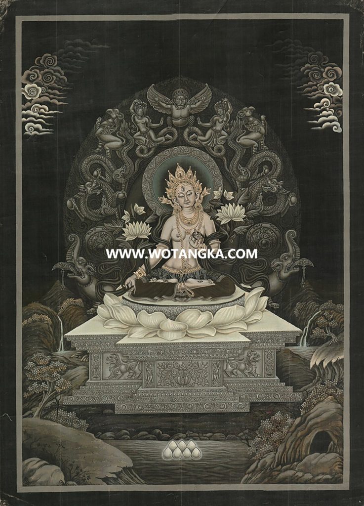 沃唐卡编号AC38127：白度母（Newari）