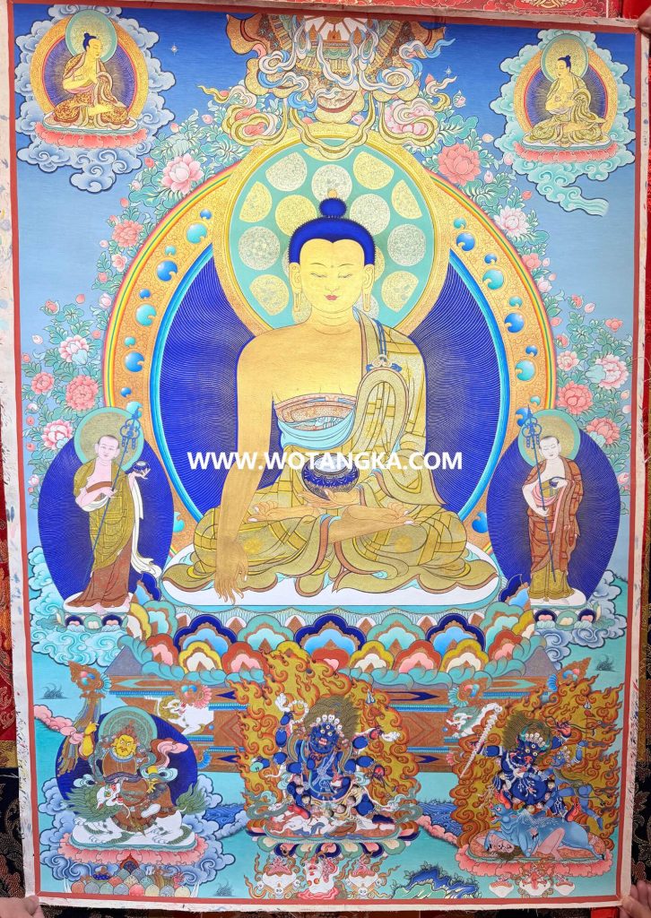 沃唐卡·承福画院：彩绘唐卡-释迦牟尼佛（100*70CM左右）