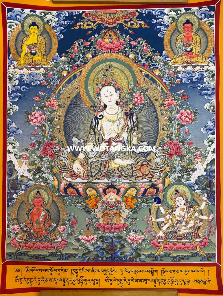 沃唐卡·承福画院：彩绘唐卡-白度母（75*60CM左右）