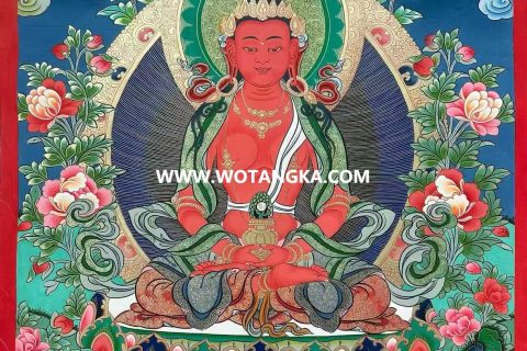编号198-512612：彩绘唐卡-长寿佛（70*50CM左右）