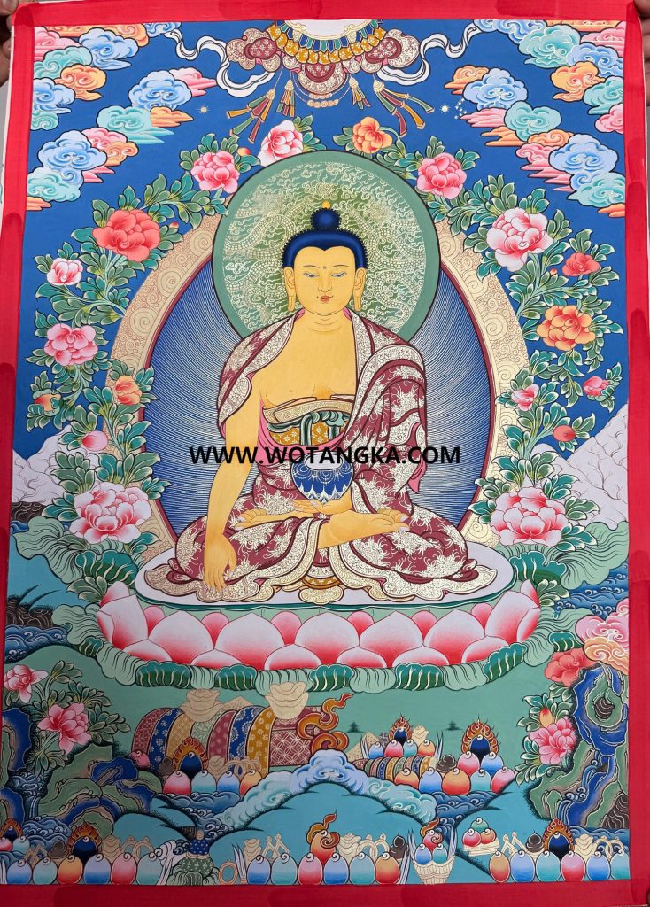 沃唐卡·承福画院：彩绘唐卡-释迦牟尼佛（70*50CM左右）