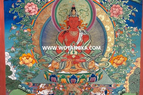 编号198-553979：彩绘唐卡-长寿佛（75*55CM左右）