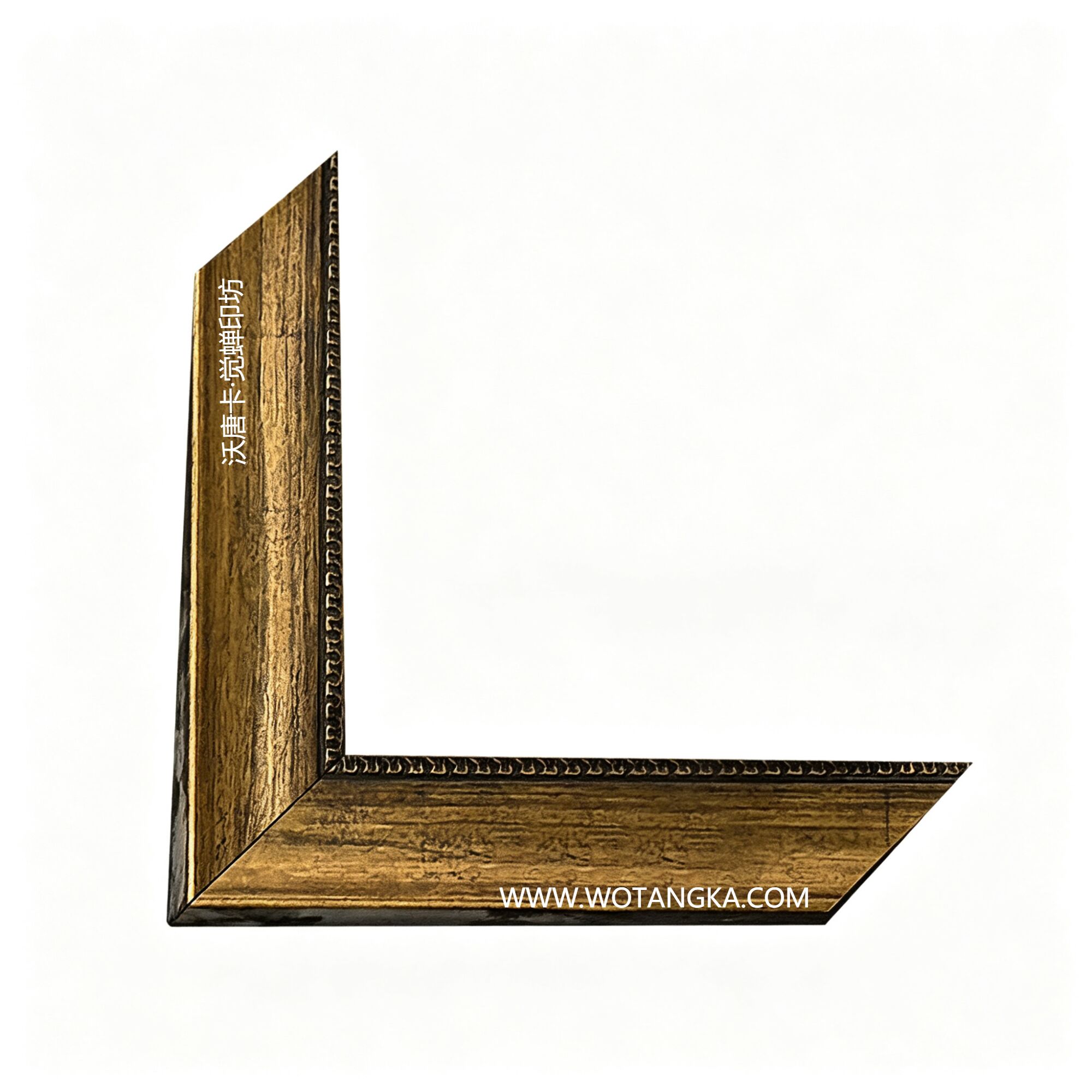 沃唐卡·觉蝉印坊:画框编号PictureFrame0113-仿古做旧古铜金木纹线条框