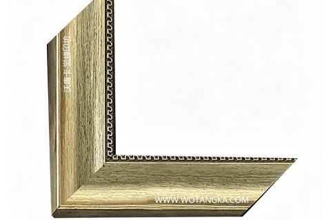 沃唐卡·觉蝉印坊：画框编号PictureFrame0115-做旧浅金拉丝金属仿木纹线条框