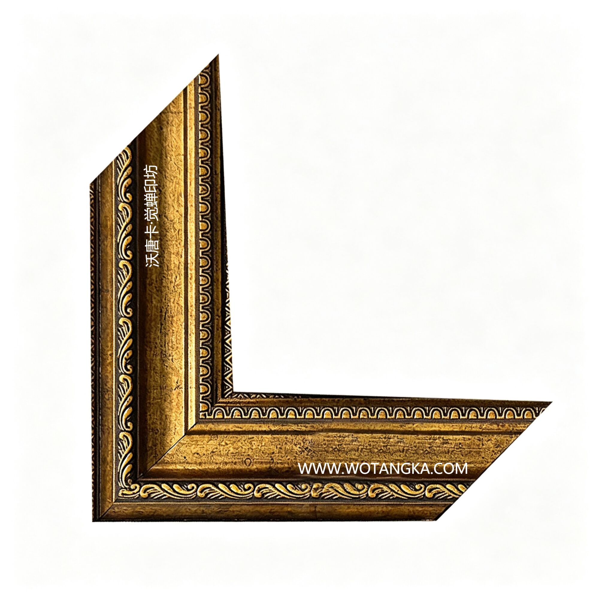 沃唐卡·觉蝉印坊:画框编号PictureFrame0116-欧式复古做旧描金雕花框