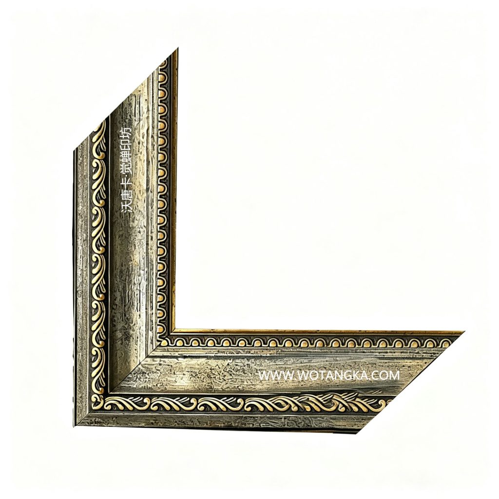 沃唐卡·觉蝉印坊：画框编号PictureFrame0117-做旧银灰古金雕花框