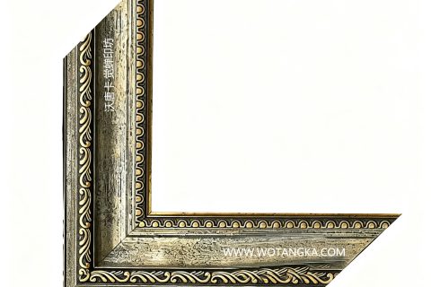 沃唐卡·觉蝉印坊：画框编号PictureFrame0117-做旧银灰古金雕花框
