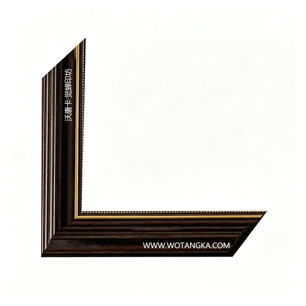 沃唐卡·觉蝉印坊：画框编号PictureFrame0119-黑檀描金串珠压花纹线条框