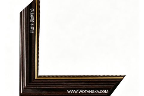 沃唐卡·觉蝉印坊：画框编号PictureFrame0119-黑檀描金串珠压花纹线条框