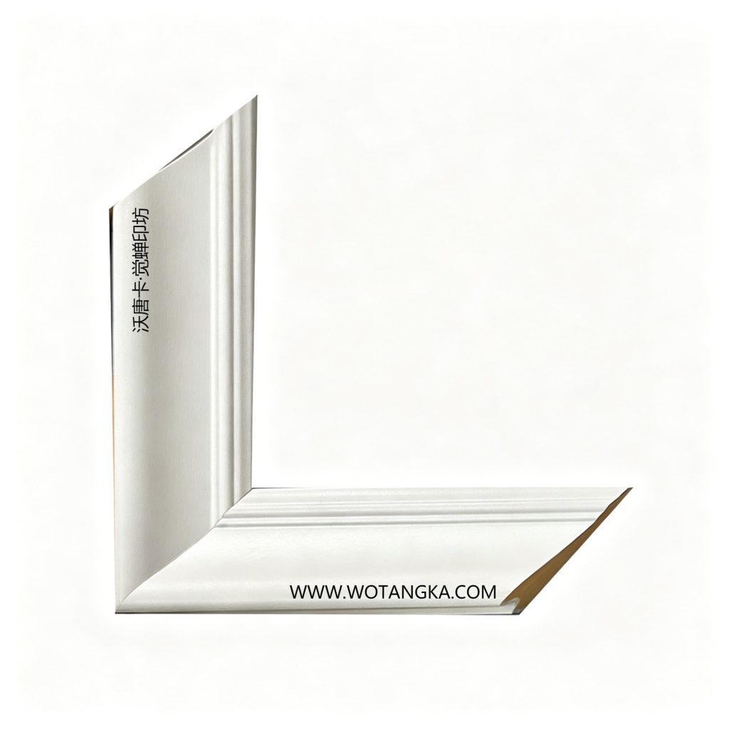 沃唐卡·觉蝉印坊：画框编号PictureFrame0123-纯白立体沟槽素面框