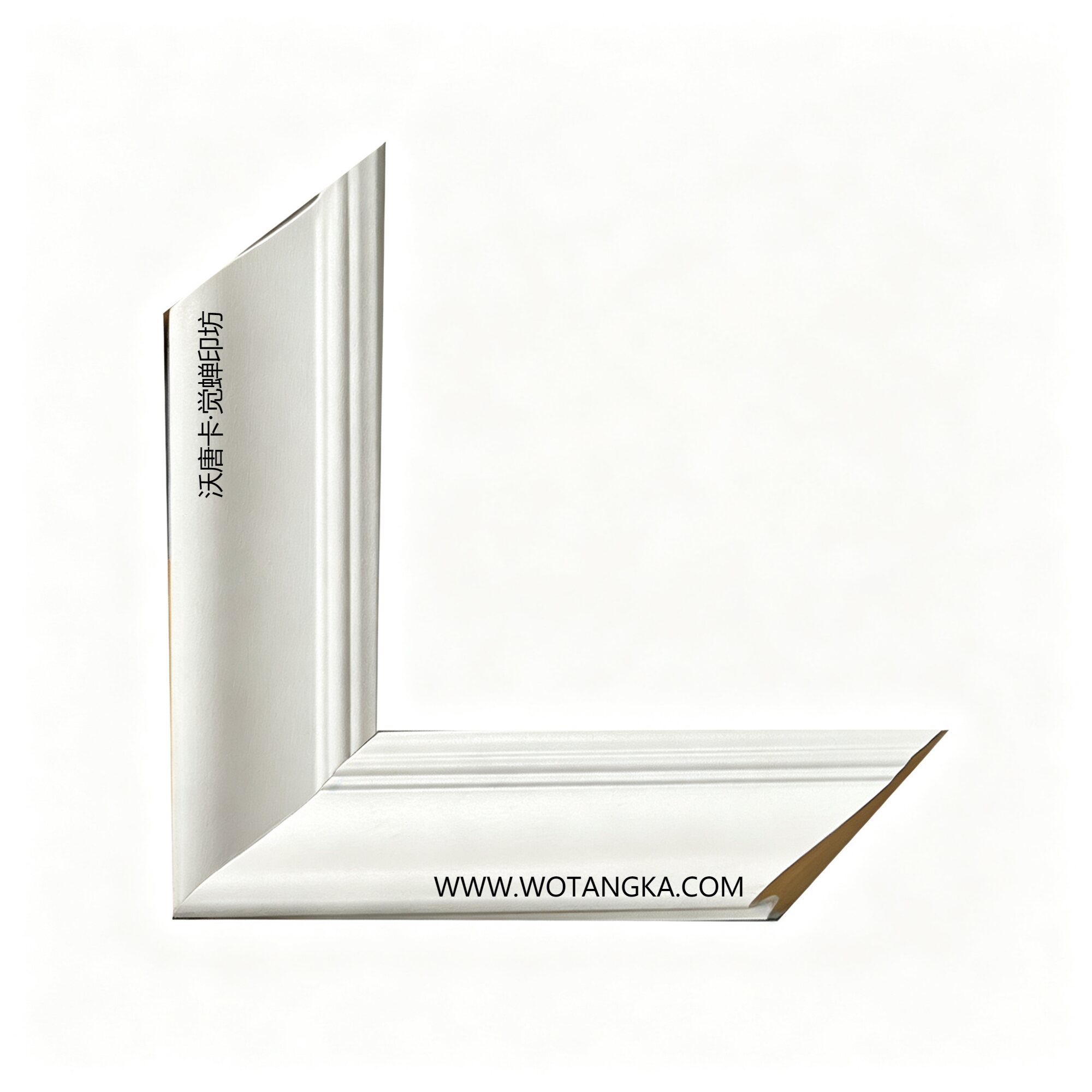 沃唐卡·觉蝉印坊:画框编号PictureFrame0123-纯白立体沟槽素面框