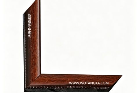 沃唐卡·觉蝉印坊：画框编号PictureFrame0126-复古棕木黑珠点纹线条框