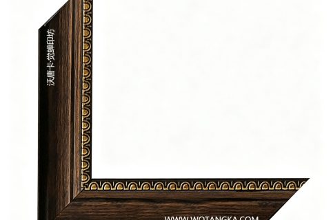 沃唐卡·觉蝉印坊：画框编号PictureFrame0137-黑胡桃直木半圆月牙纹框条