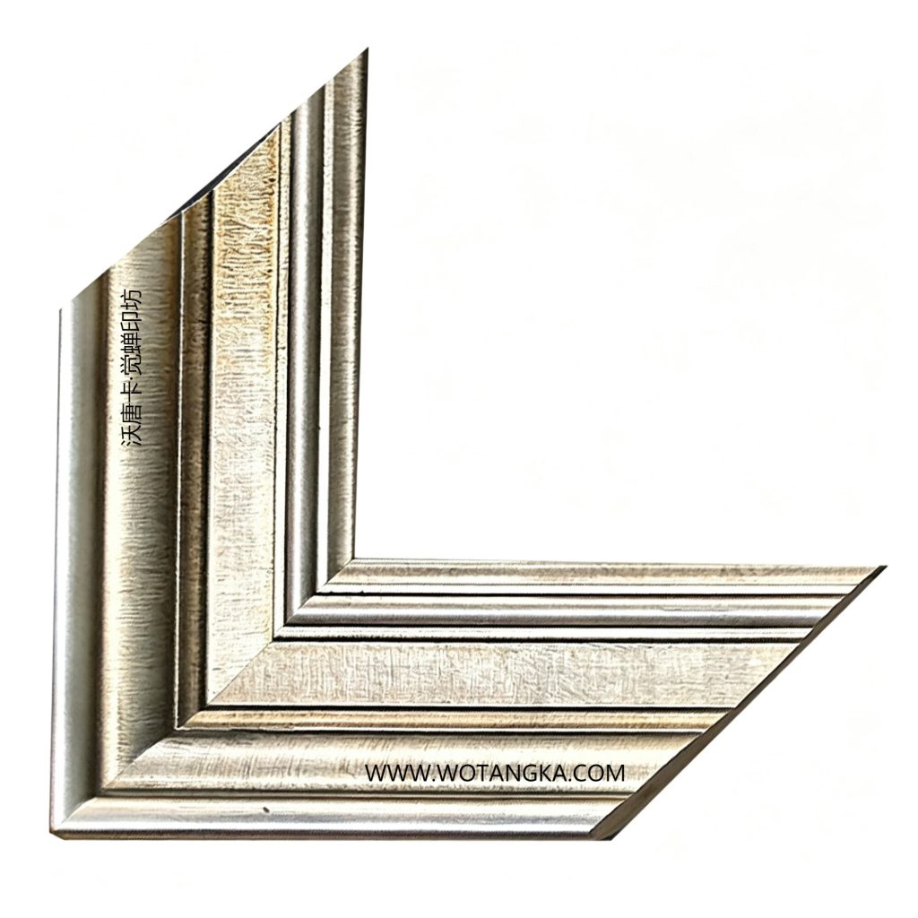 沃唐卡·觉蝉印坊：画框编号PictureFrame0140-香槟银细拉丝纹框条