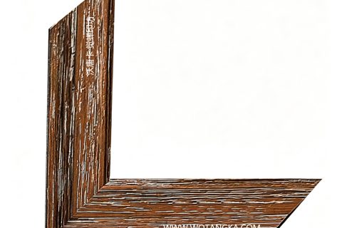 沃唐卡·觉蝉印坊：画框编号PictureFrame0142-做旧拉丝擦白木纹框条