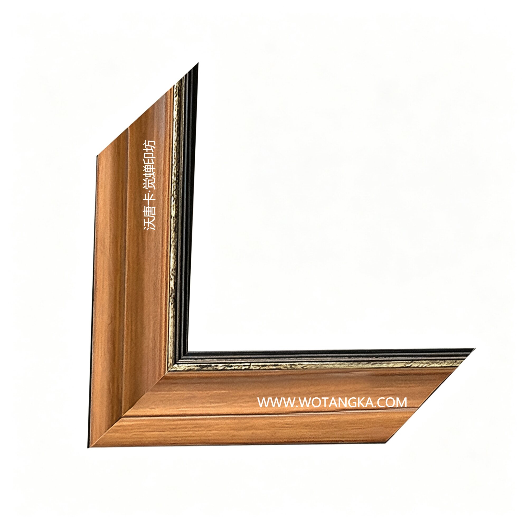 沃唐卡·觉蝉印坊:画框编号PictureFrame0144-仿金丝柚木黑底碎金直纹框条