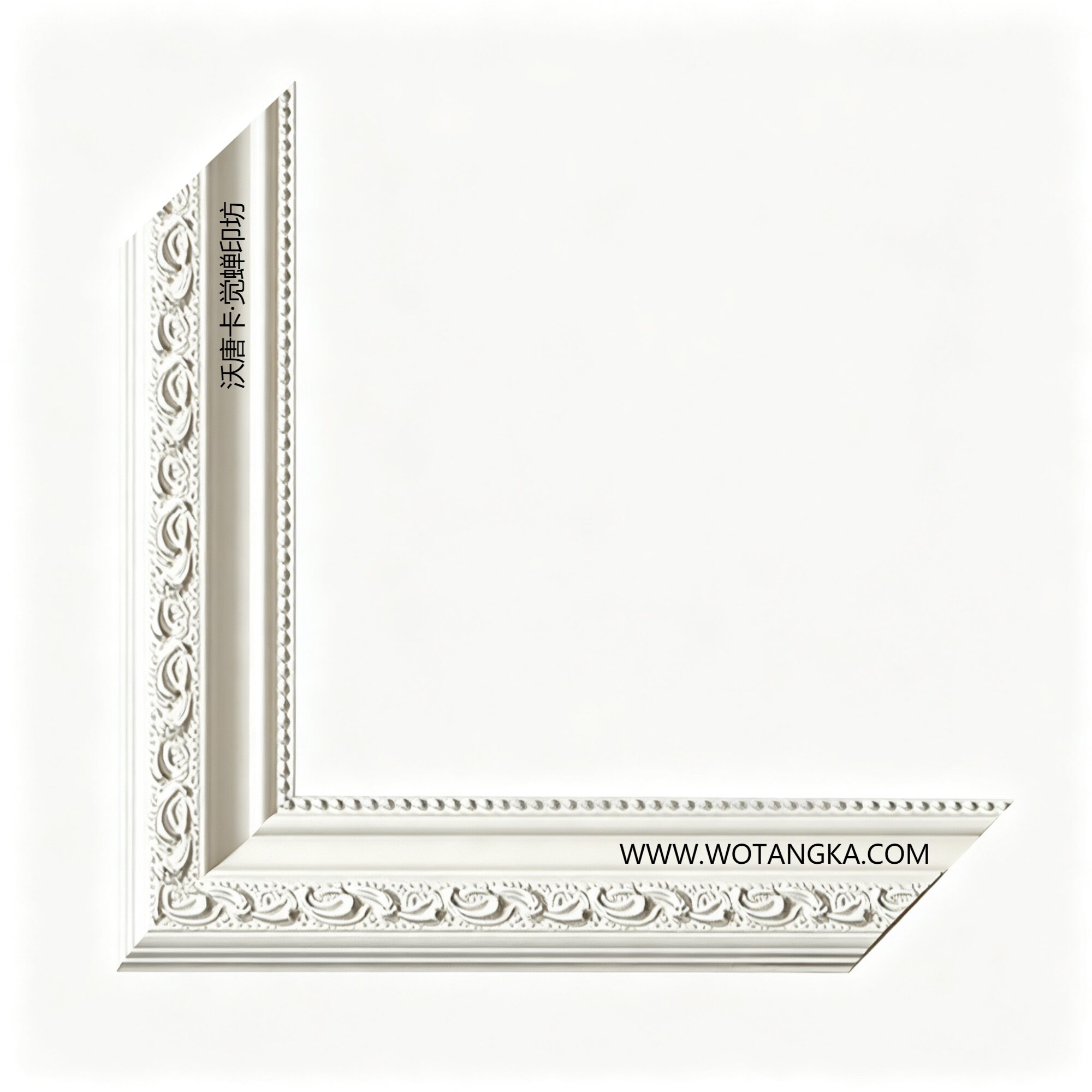 沃唐卡·觉蝉印坊：画框编号PictureFrame0150-欧式简约卷草珠边白框