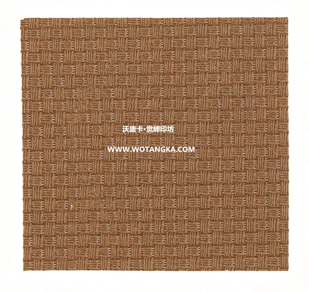 沃唐卡·觉蝉印坊：卡纸编号MAT0150-编织席纹咖啡色