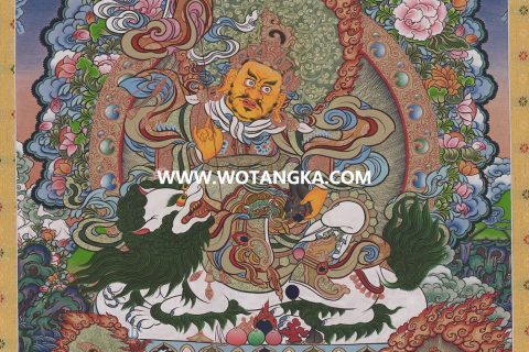 沃唐卡·觉蝉印坊微喷唐卡编号ZC71179：财宝天王五色财神众吉祥财富供养图
