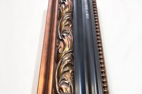 沃唐卡·觉蝉印坊：画框编号PictureFrame0207-红古铜黑莨苕雕花实木画框条