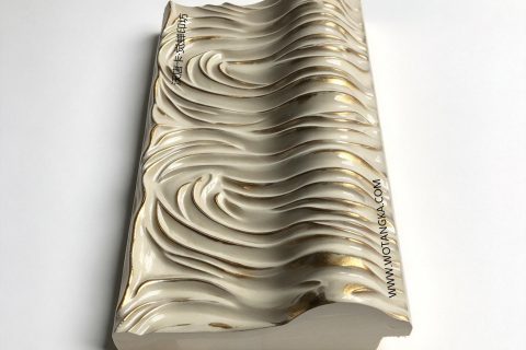 沃唐卡·觉蝉印坊：画框编号PictureFrame0222-奶油金立体抽象流动纹轻奢画框条