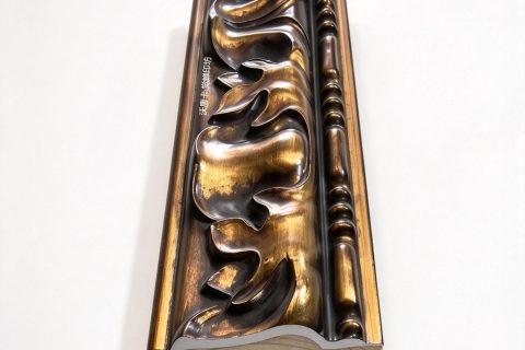 沃唐卡·觉蝉印坊：画框编号PictureFrame0231-巴洛克古典黑金实木仿古擦金大卷叶浮雕画框条